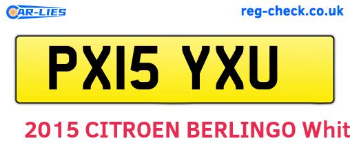 PX15YXU are the vehicle registration plates.