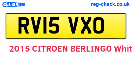 RV15VXO are the vehicle registration plates.