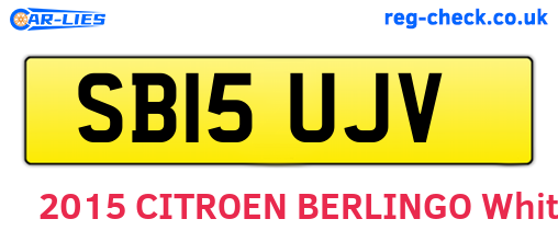 SB15UJV are the vehicle registration plates.