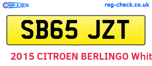 SB65JZT are the vehicle registration plates.