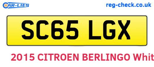 SC65LGX are the vehicle registration plates.