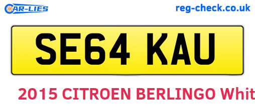 SE64KAU are the vehicle registration plates.