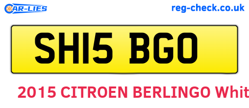 SH15BGO are the vehicle registration plates.