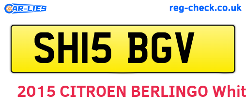 SH15BGV are the vehicle registration plates.