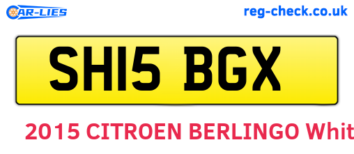 SH15BGX are the vehicle registration plates.