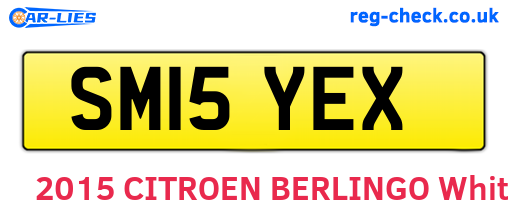 SM15YEX are the vehicle registration plates.