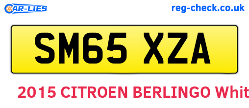 SM65XZA are the vehicle registration plates.