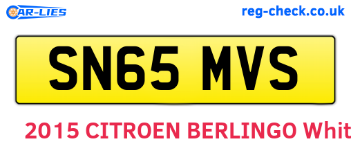 SN65MVS are the vehicle registration plates.