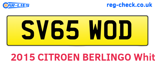 SV65WOD are the vehicle registration plates.