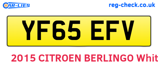 YF65EFV are the vehicle registration plates.