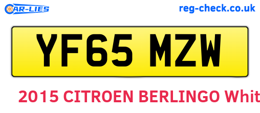 YF65MZW are the vehicle registration plates.