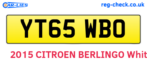 YT65WBO are the vehicle registration plates.