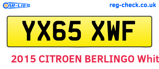 YX65XWF are the vehicle registration plates.