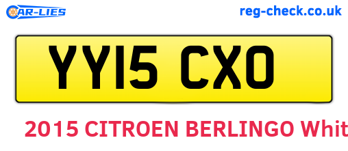 YY15CXO are the vehicle registration plates.