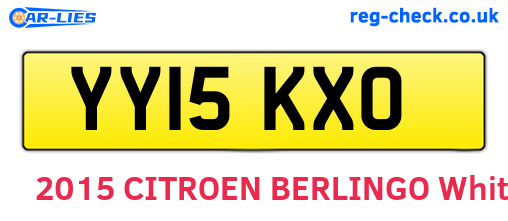 YY15KXO are the vehicle registration plates.