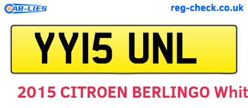YY15UNL are the vehicle registration plates.