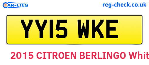 YY15WKE are the vehicle registration plates.