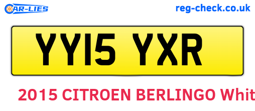 YY15YXR are the vehicle registration plates.