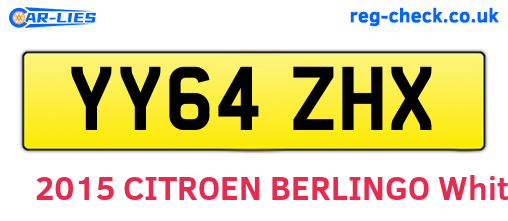 YY64ZHX are the vehicle registration plates.