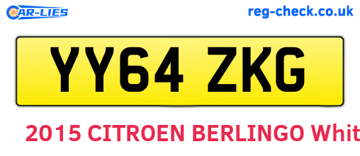 YY64ZKG are the vehicle registration plates.