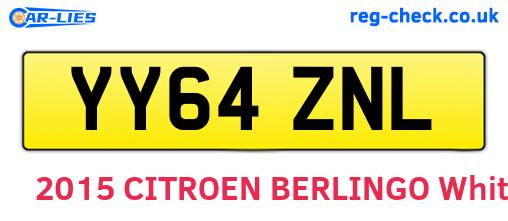 YY64ZNL are the vehicle registration plates.