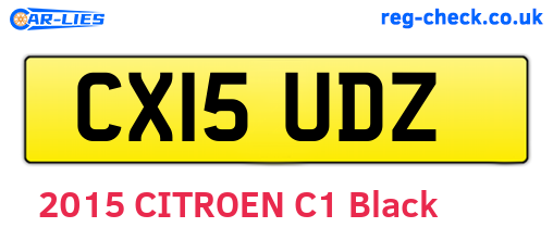 CX15UDZ are the vehicle registration plates.
