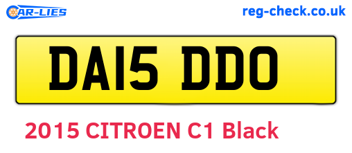 DA15DDO are the vehicle registration plates.