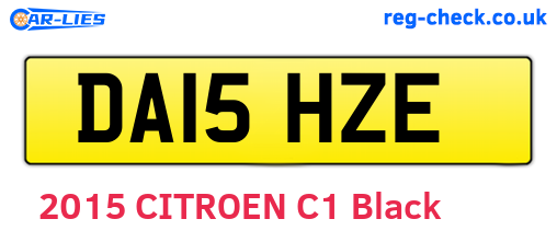 DA15HZE are the vehicle registration plates.