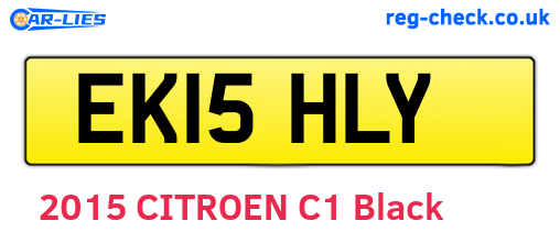 EK15HLY are the vehicle registration plates.
