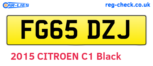 FG65DZJ are the vehicle registration plates.