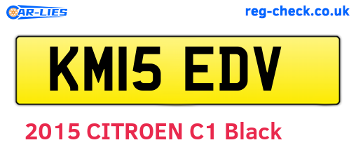 KM15EDV are the vehicle registration plates.