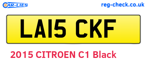 LA15CKF are the vehicle registration plates.