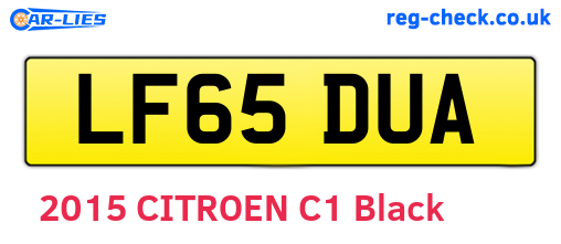 LF65DUA are the vehicle registration plates.