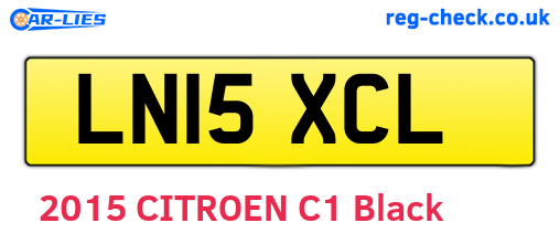 LN15XCL are the vehicle registration plates.