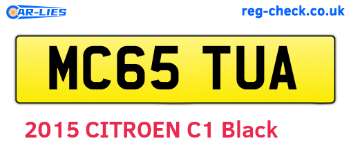 MC65TUA are the vehicle registration plates.