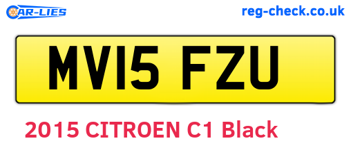 MV15FZU are the vehicle registration plates.
