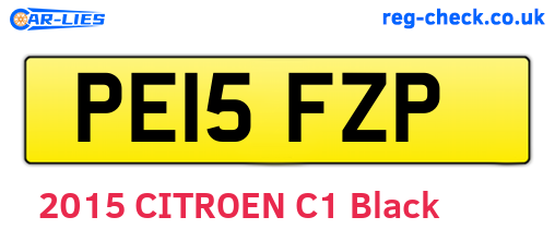 PE15FZP are the vehicle registration plates.