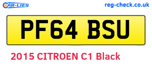 PF64BSU are the vehicle registration plates.