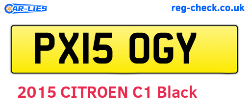 PX15OGY are the vehicle registration plates.