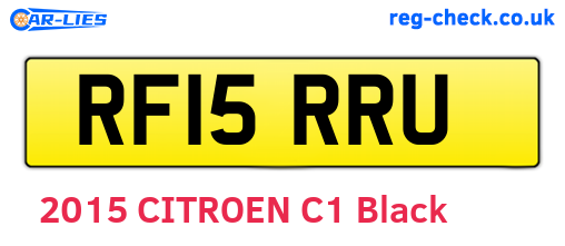 RF15RRU are the vehicle registration plates.