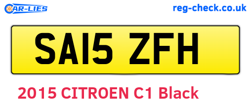 SA15ZFH are the vehicle registration plates.