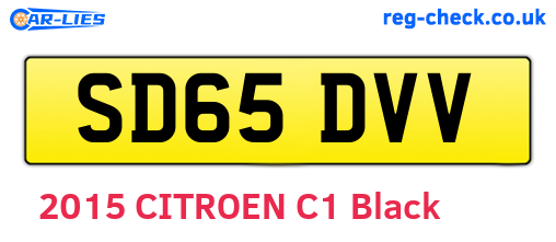 SD65DVV are the vehicle registration plates.