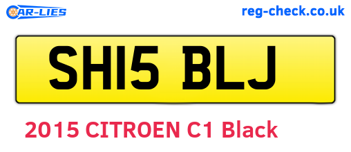 SH15BLJ are the vehicle registration plates.