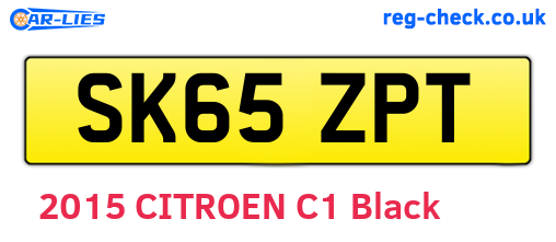 SK65ZPT are the vehicle registration plates.