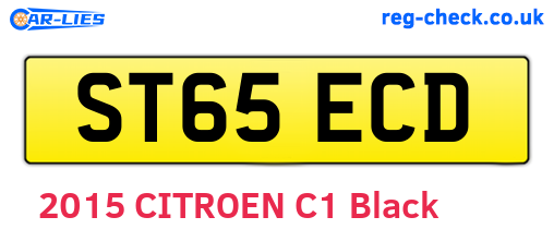 ST65ECD are the vehicle registration plates.
