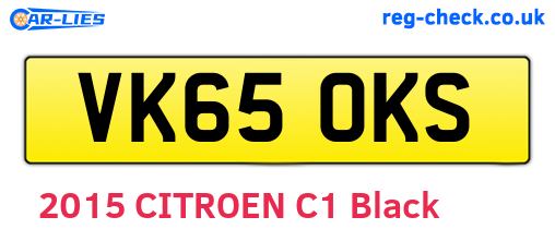 VK65OKS are the vehicle registration plates.