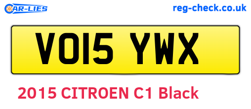 VO15YWX are the vehicle registration plates.