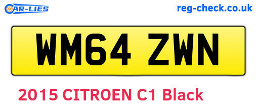 WM64ZWN are the vehicle registration plates.