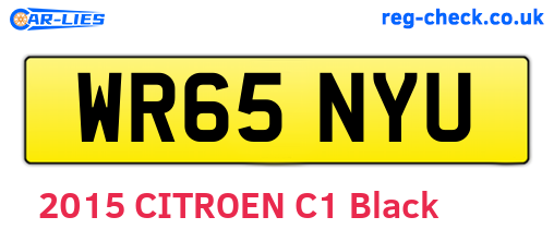 WR65NYU are the vehicle registration plates.