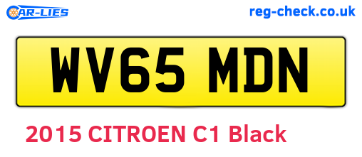 WV65MDN are the vehicle registration plates.